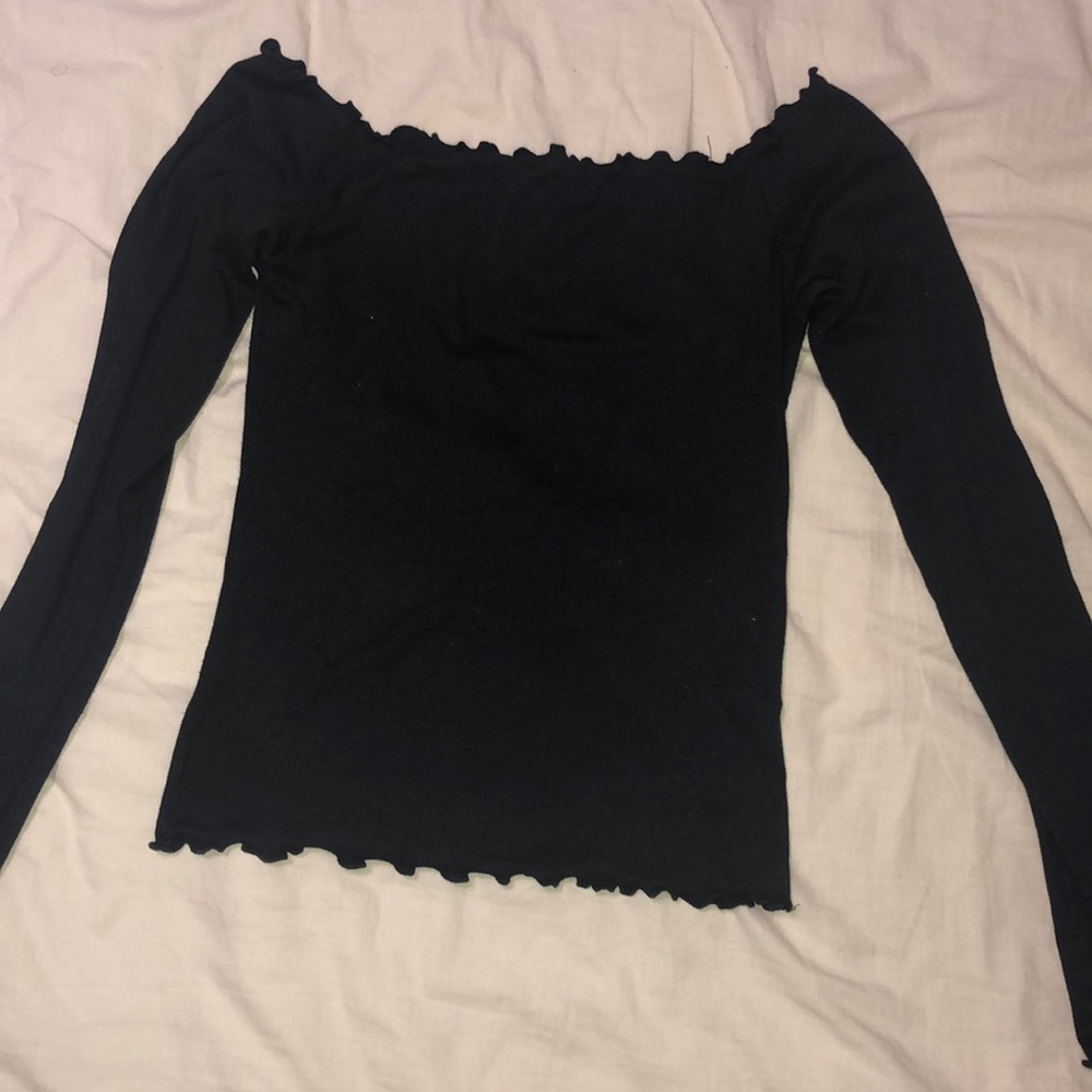 Lettuce hem off the shoulder top